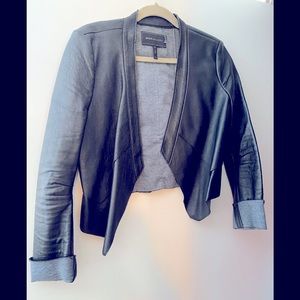 Cut Cropped Faux Leather BCBG Max Azria Jacket ( worn)